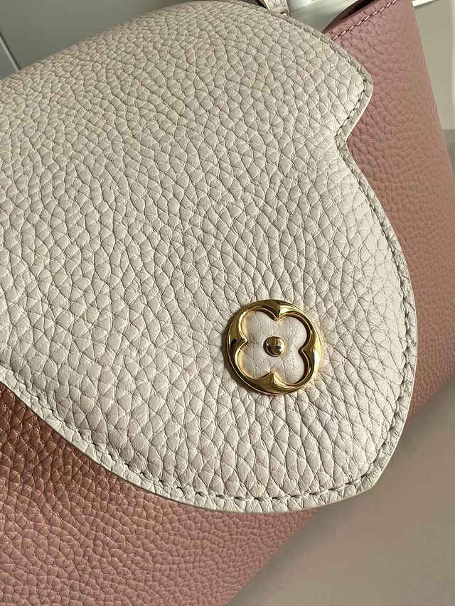 Louis vuitton original calfskin capucines mm handbag M20704 pink&white	