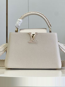 Louis vuitton original calfskin capucines mm handbag M21121 white