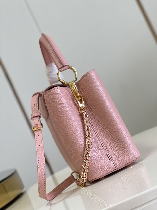 Louis vuitton original calfskin capucines mm handbag M59516 pink