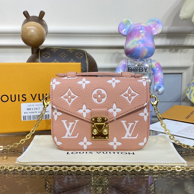 Louis vuitton original calfskin micro metis pochette M81389 pink