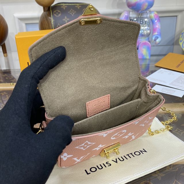 Louis vuitton original calfskin micro metis pochette M81389 pink