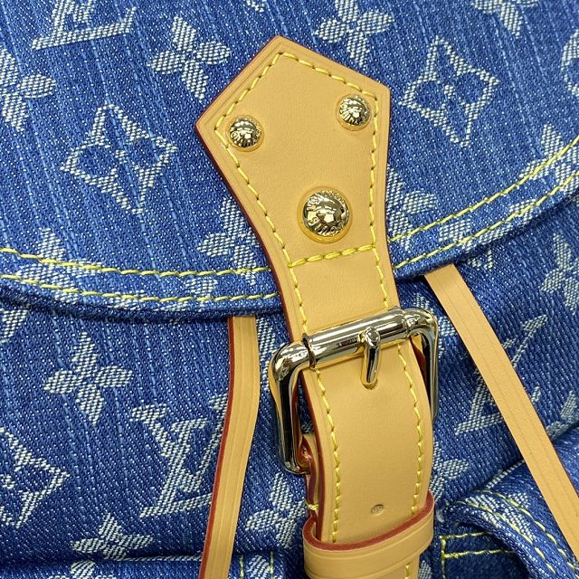 Louis vuitton original monogram denim large backpack M95056 blue