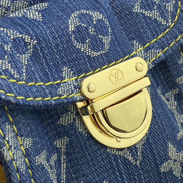 Louis vuitton original monogram denim large backpack M95056 blue