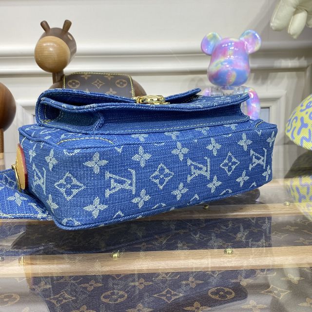 Louis vuitton original monogram denim waist bag M44466 blue