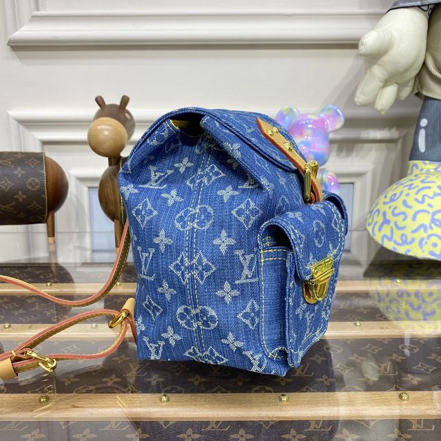 Louis vuitton original monogram small backpack M44461 blue