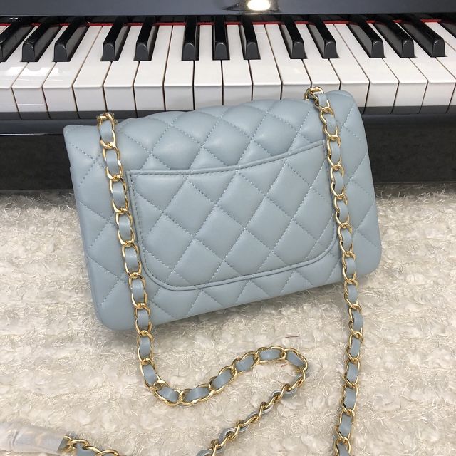 CC original lambskin mini flap bag A69900 ice blue