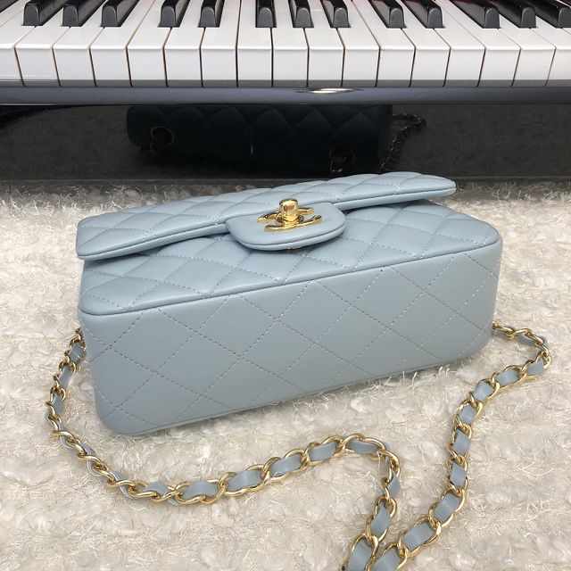 CC original lambskin mini flap bag A69900 ice blue