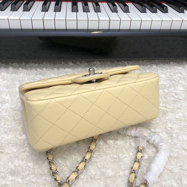 CC original lambskin mini flap bag A69900 light yellow