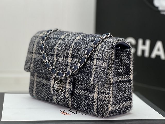 CC original tweed mini flap bag A69900 blue&white