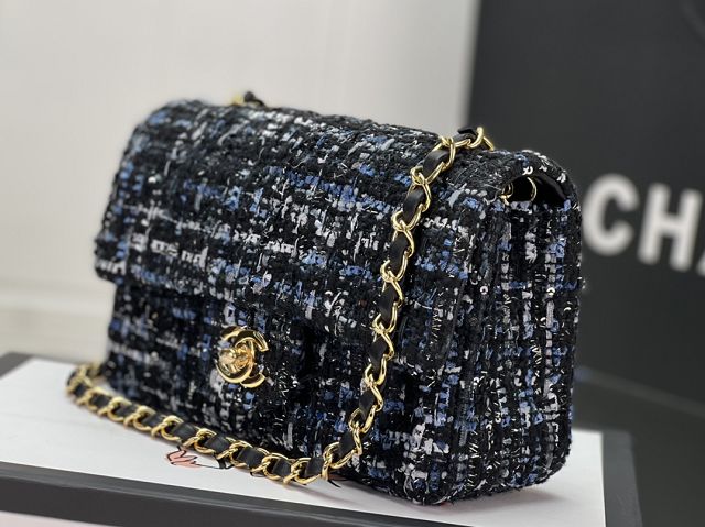 CC original tweed mini flap bag A69900 navy blue