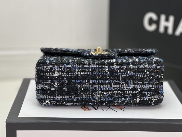 CC original tweed mini flap bag A69900 navy blue