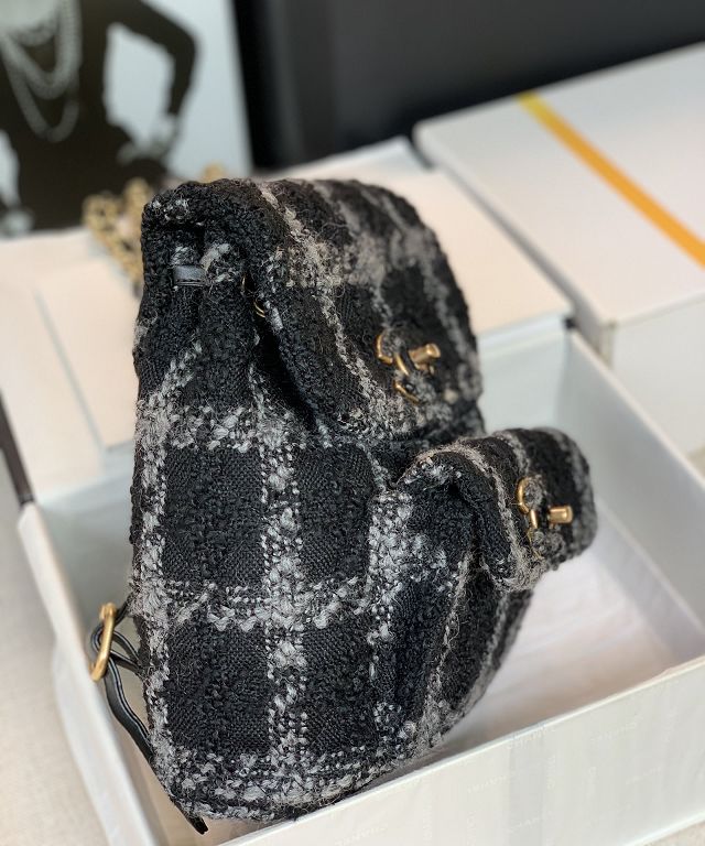 2023 CC original tweed backpack AS3615 black