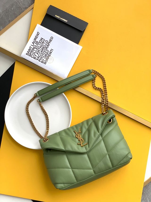 YSL original lambskin puffer small bag 577476 green