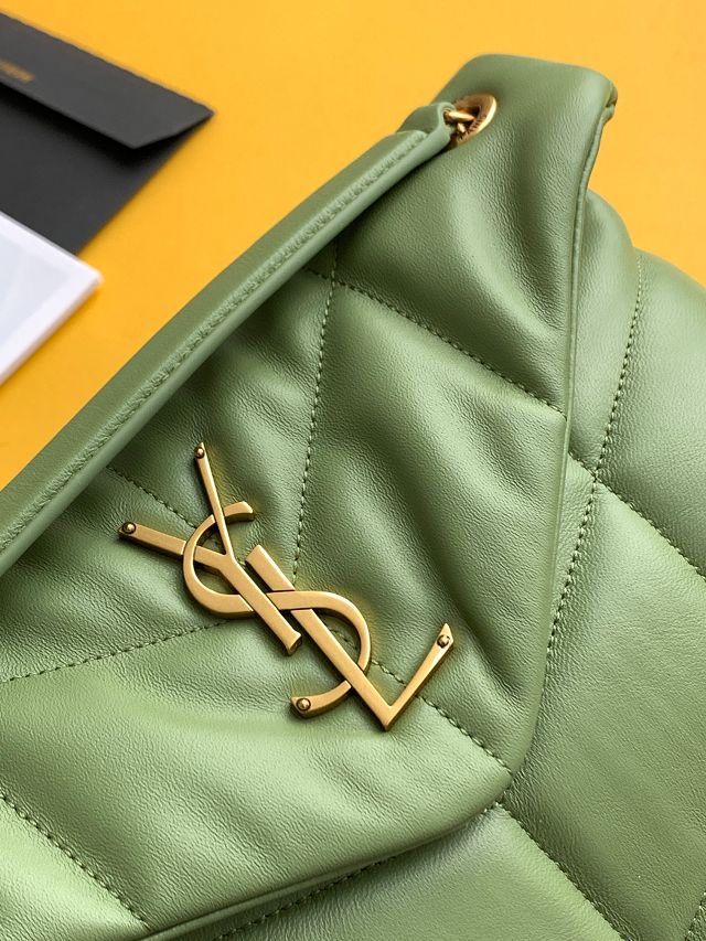 YSL original lambskin puffer small bag 577476 green