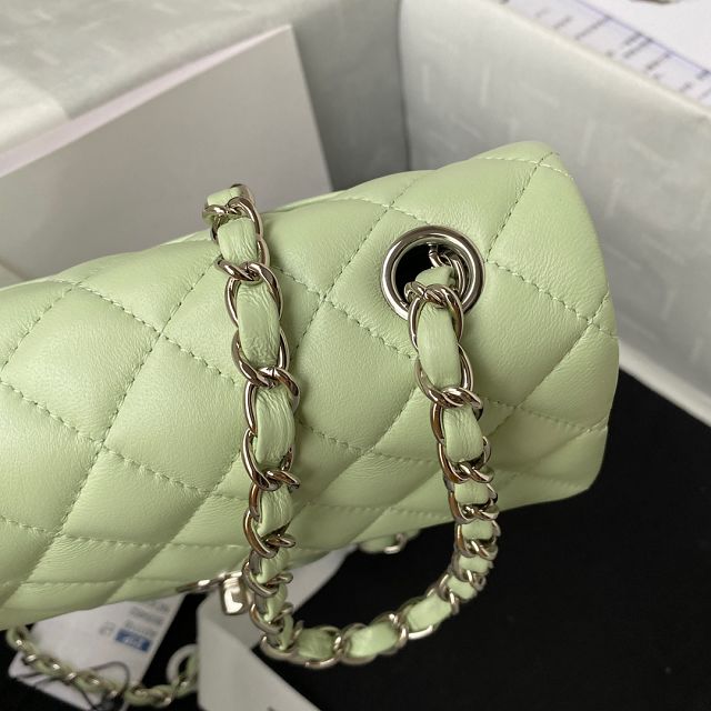 CC original lambskin mini flap bag A69900 light green