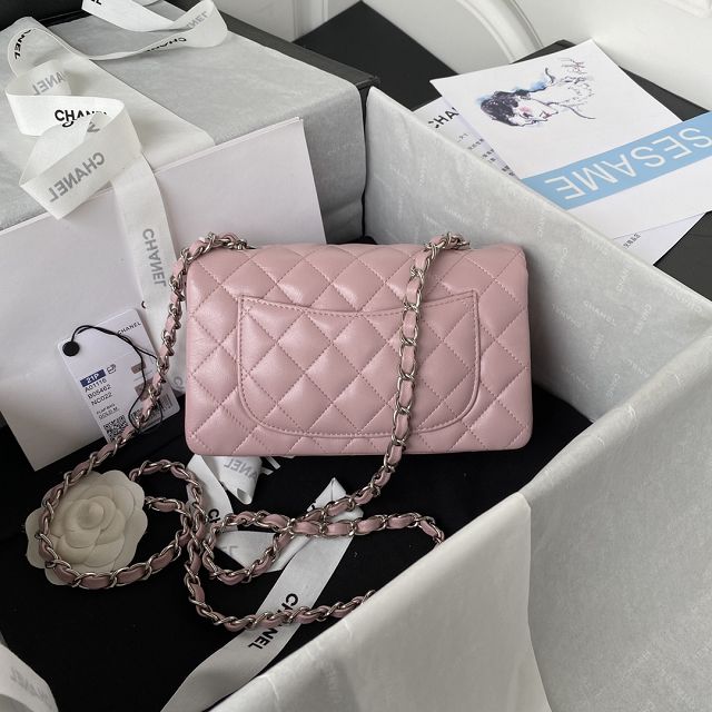 CC original lambskin mini flap bag A69900 light pink