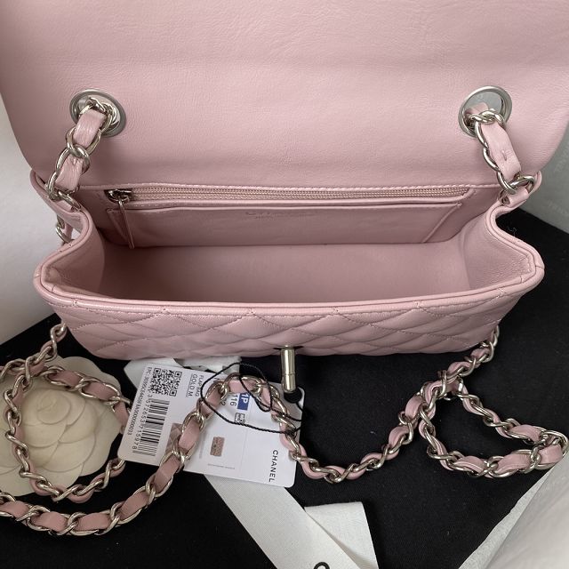 CC original lambskin mini flap bag A69900 light pink