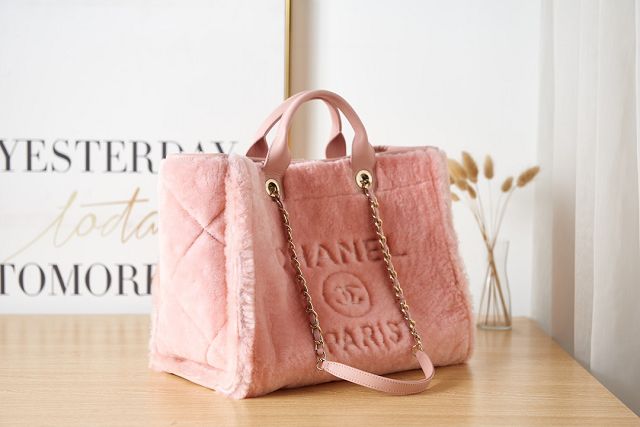 CC original shearling large shopping bag A66941 pink