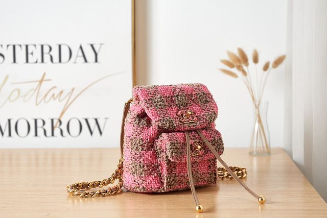 CC original tweed backpack AS3615 pink