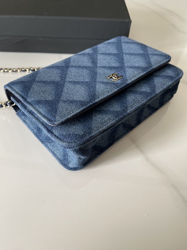 CC original denim wallet on chain AP0250 blue