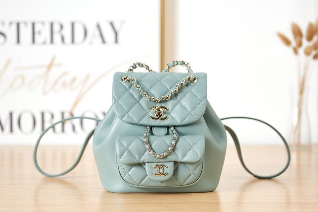 CC original lambskin mini backpack AS2908 light blue