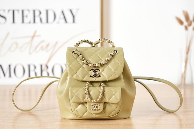 CC original lambskin mini backpack AS2908 light yellow