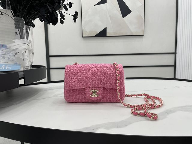 CC original tweed mini flap bag A69900 pink