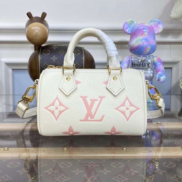 2023 Louis vuitton original monogram calfskin nano speedy M81913 beige