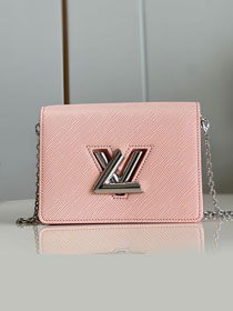 Louis vuitton original epi leather twist belt chain pouch M68750 pink