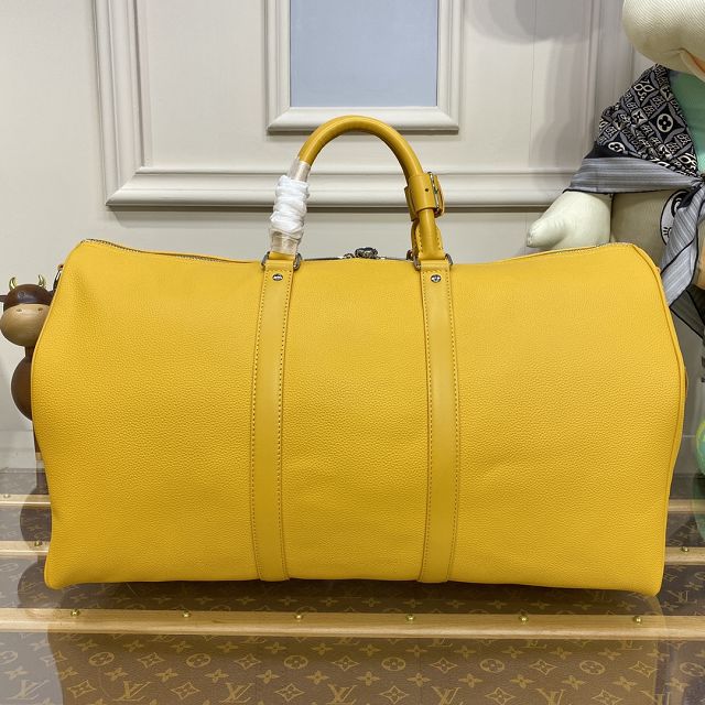 Louis vuitton original calfskin aerogram keepall 50 M21536 yellow