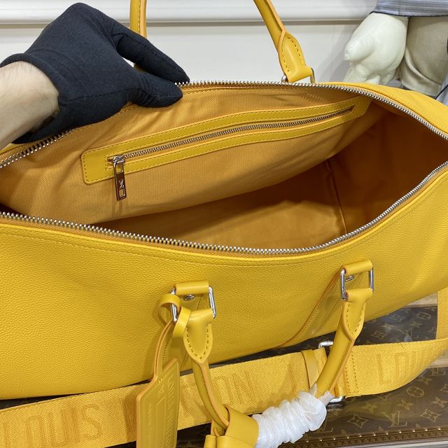 Louis vuitton original calfskin aerogram keepall 50 M21536 yellow