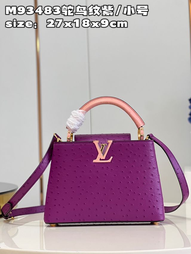 Louis vuitton original ostrich calfskin capucines BB handbag M48865 purple