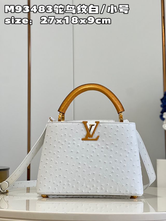 Louis vuitton original ostrich calfskin capucines BB handbag M48865 white