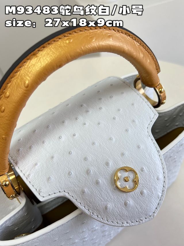 Louis vuitton original ostrich calfskin capucines BB handbag M48865 white