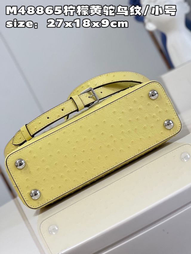 Louis vuitton original ostrich calfskin capucines BB handbag M48865 yellow