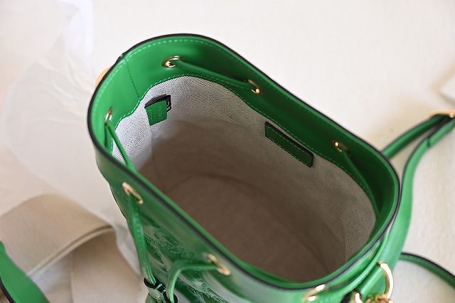 2023 GG original matelasse leather bucket bag 728231 green