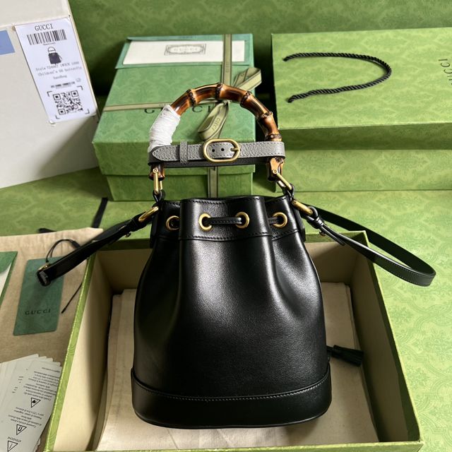 2023 GG original calfskin diana mini bucket bag 724667 black