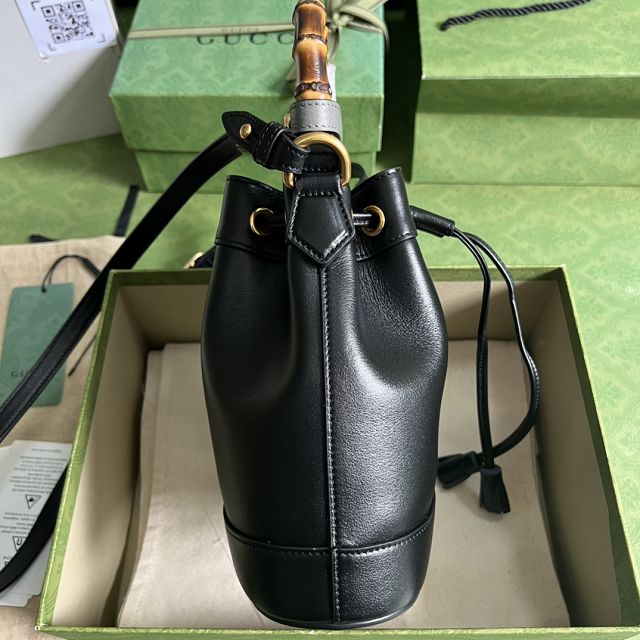 2023 GG original calfskin diana mini bucket bag 724667 black