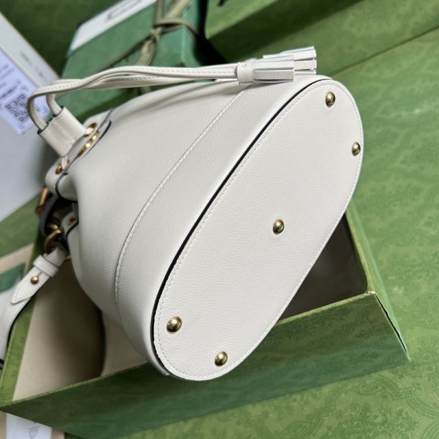 2023 GG original calfskin diana mini bucket bag 724667 white