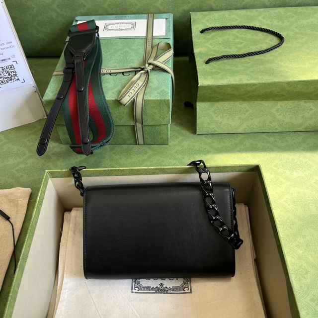 GG original calfskin horsebit 1955 mini bag 724713 black