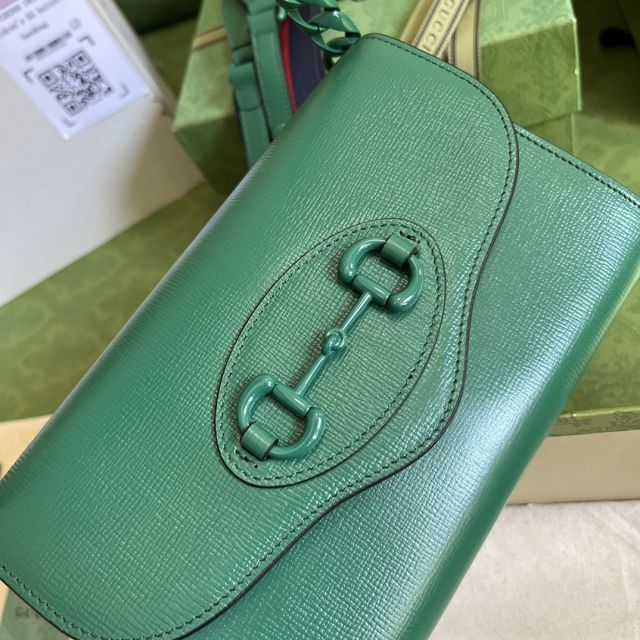 GG original calfskin horsebit 1955 mini bag 724713 green