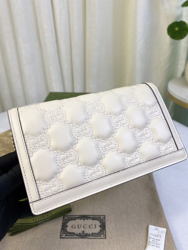 GG original matelasse leather chain wallet 723787 white