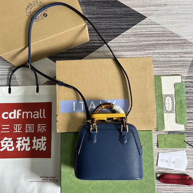 2023 GG original calfskin diana mini tote bag 715775 blue