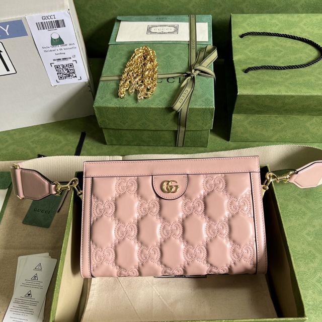 2023 GG original matelasse leather shoulder bag 702200 pink