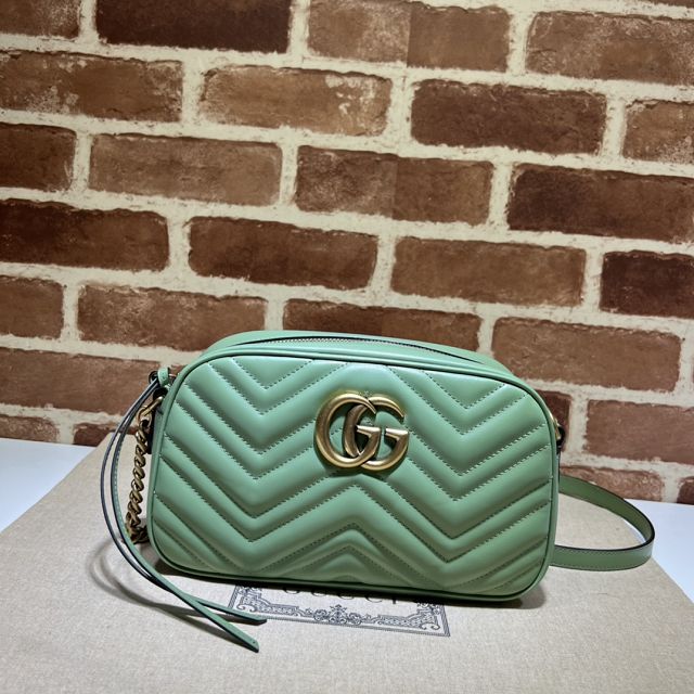 GG original calfskin marmont small shoulder bag 447632 light green