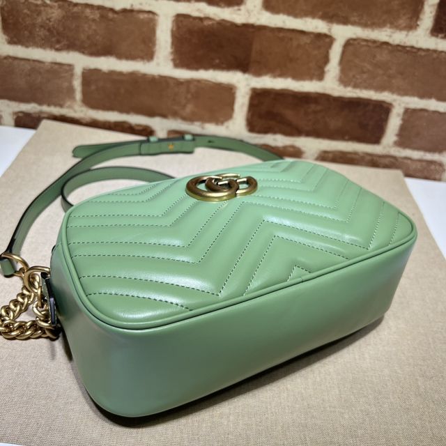 GG original calfskin marmont small shoulder bag 447632 light green