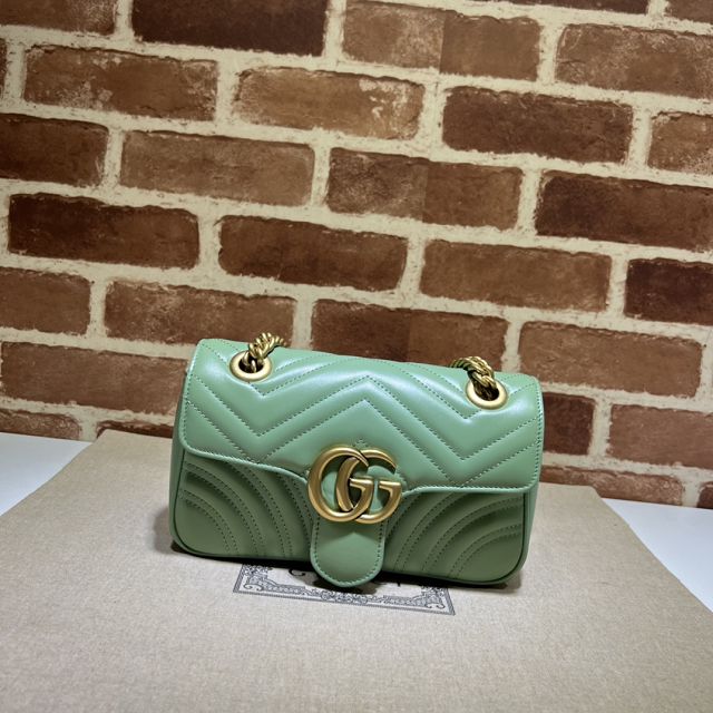 GG original calfskin marmont mini bag 446744 light green