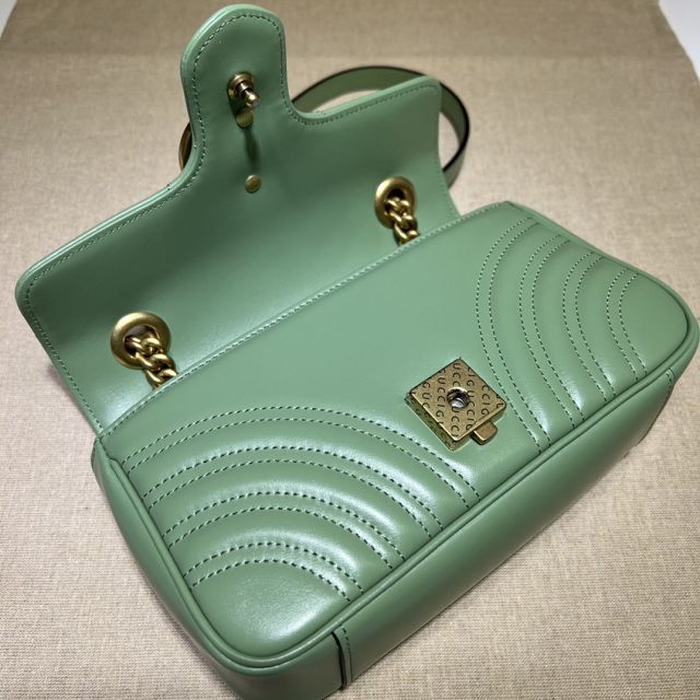 GG original calfskin marmont mini bag 446744 light green