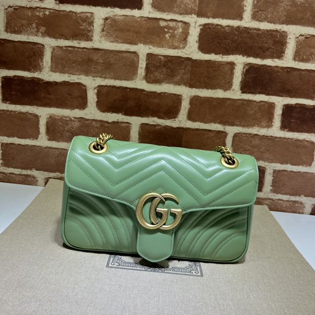 GG original calfskin marmont small shoulder bag 443497 light green