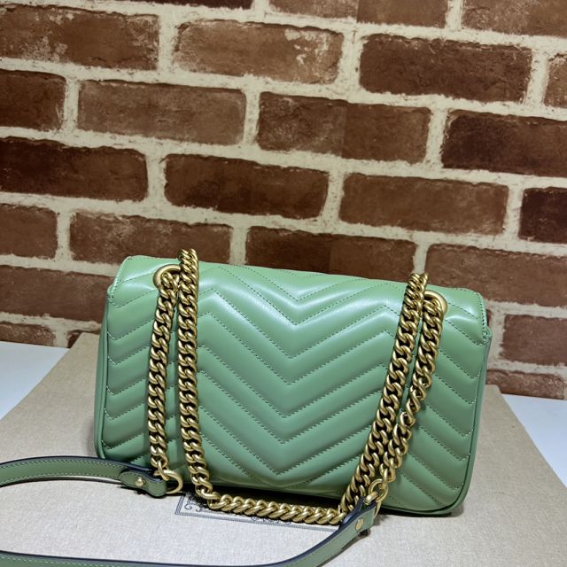 GG original calfskin marmont small shoulder bag 443497 light green